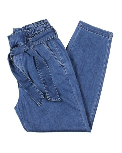 Jag Jeans Blue High Rise Pleated Tapered Leg Jeans