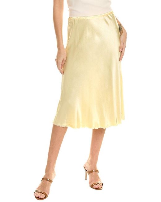 Nation Ltd Yellow Mabel Bias Midi Skirt