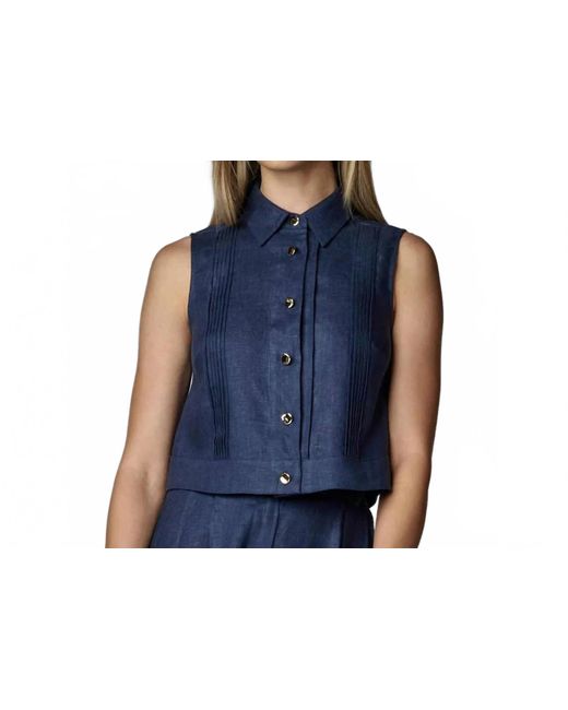 Hevron Blue Vera Top