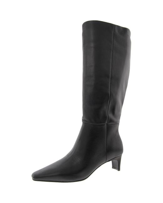 Steve Madden Black Suede Square Toe Knee-High Boots