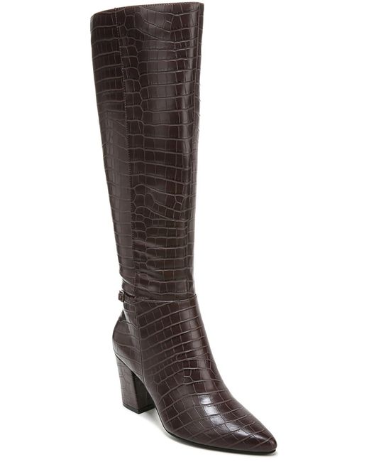 LifeStride Brown Stratford Faux Leather Wide Calf Knee-high Boots