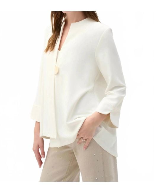 Joseph Ribkoff White Swing Jacket With Statement Button Style