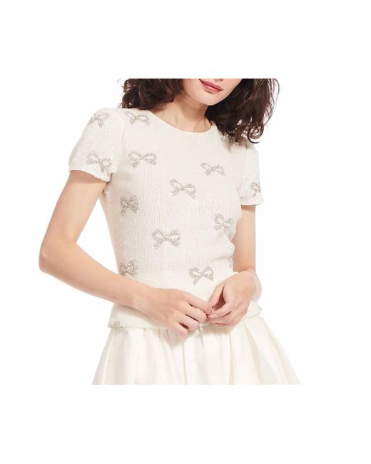 EMILY SHALANT Multicolor Sequin Bow Top