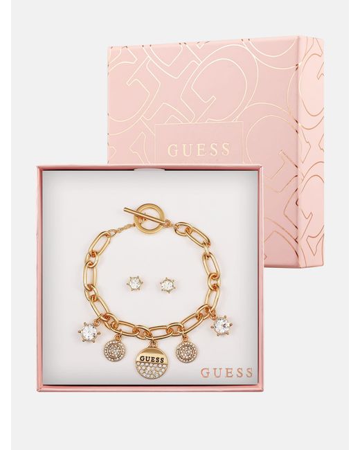 GUESS bracelet Lovely Guess Logo Charm Bracelet S Gold | Buy bags, purses &  accessories online | modeherz