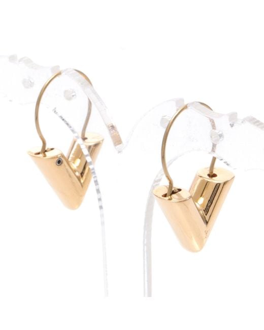 Louis Vuitton Metallic Hoop Earrings Essential V Earrings Gp Gold