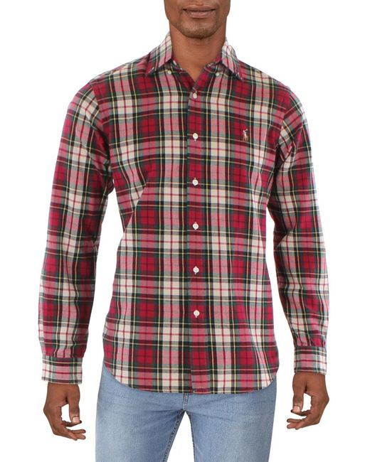 Polo Ralph Lauren Red Cotton Plaid Button-down Shirt for men
