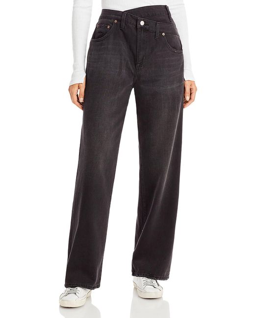 Pistola High Rise Pocket Wide Leg Jeans in Black | Lyst