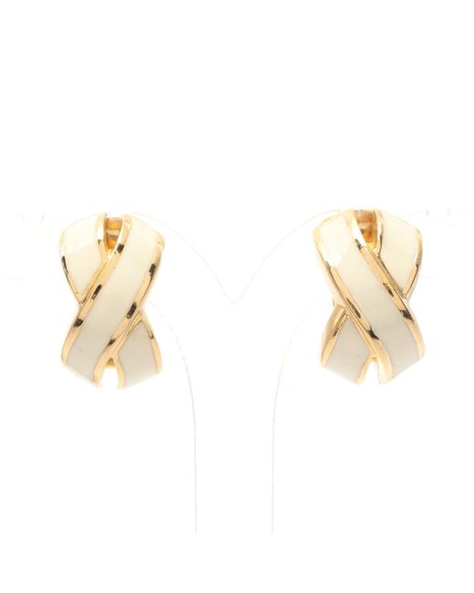 Dior Metallic Earrings Gp Gold Off