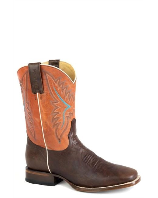 Roper Brown Polishable Leather Western Boots for men
