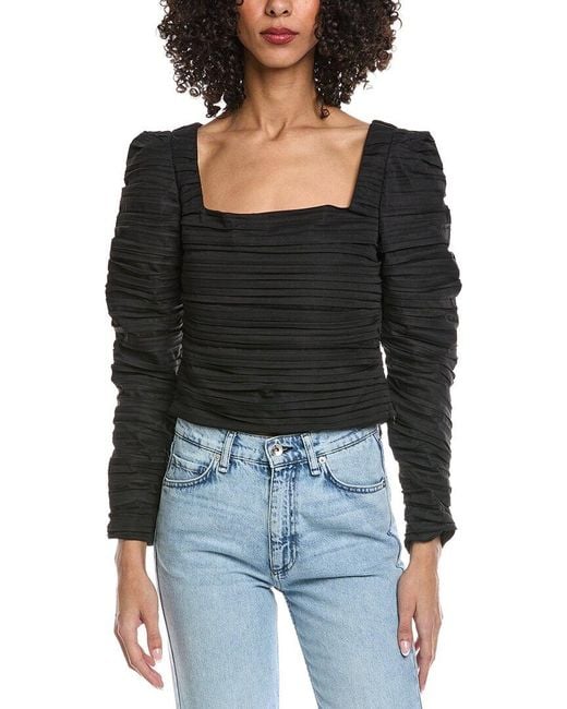 Seraphin Black Pleated Blouse