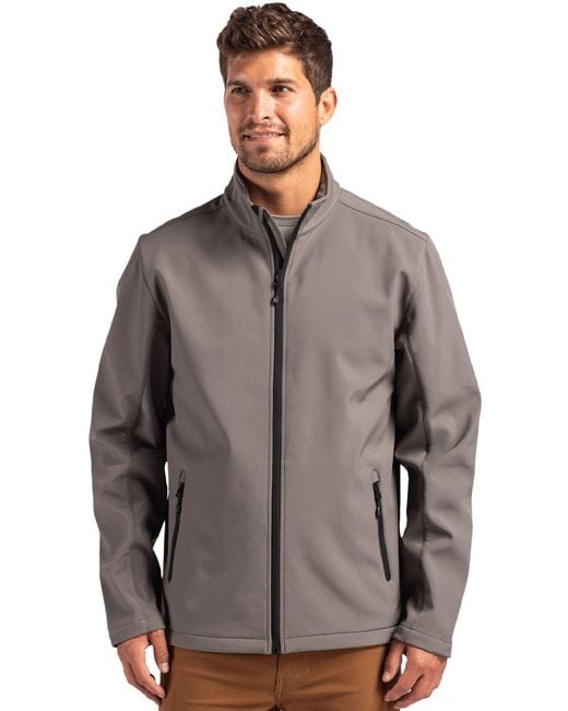 Clique Brown Tempo Stretch Full Zip Softshell Jacket for men