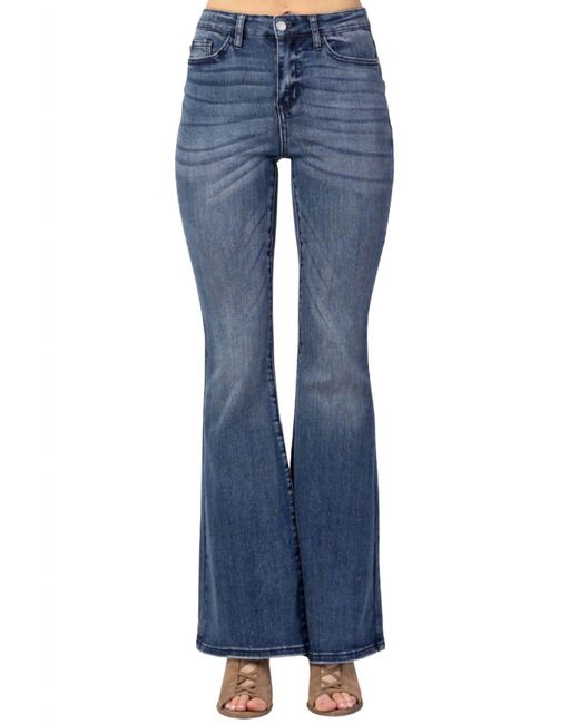 Judy Blue Blue Contrast Trouser Flare Jeans