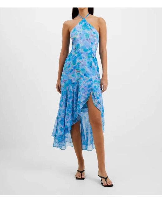 French Connection Blue Gretha Rec Halter Dress