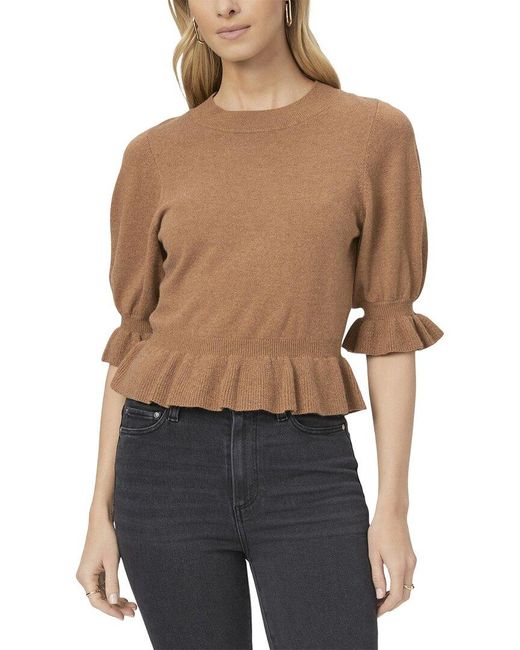 PAIGE Blue Sabelina Wool & Cashmere-Blend Top