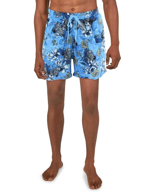 INC Blue Printed Beachwear Swim Trunks for men
