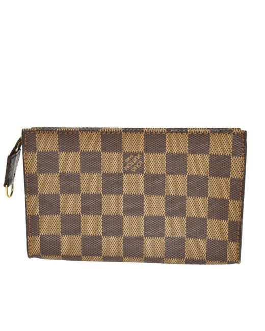 Louis Vuitton Pochette Secret Brown Canvas Clutch Bag (Pre-Owned)