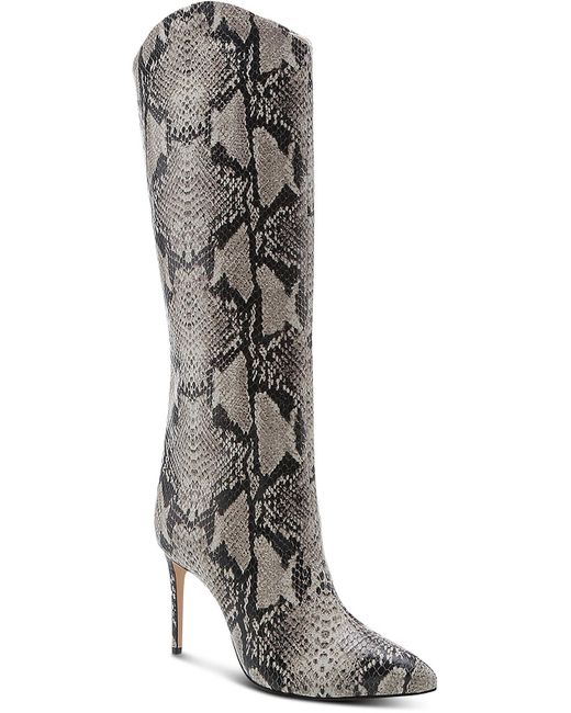 SCHUTZ SHOES Gray Maryana Leather Tall Knee-high Boots