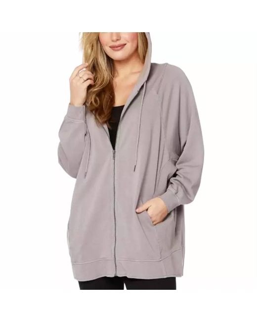 Bobi Gray Rib Mix Zip Jacket