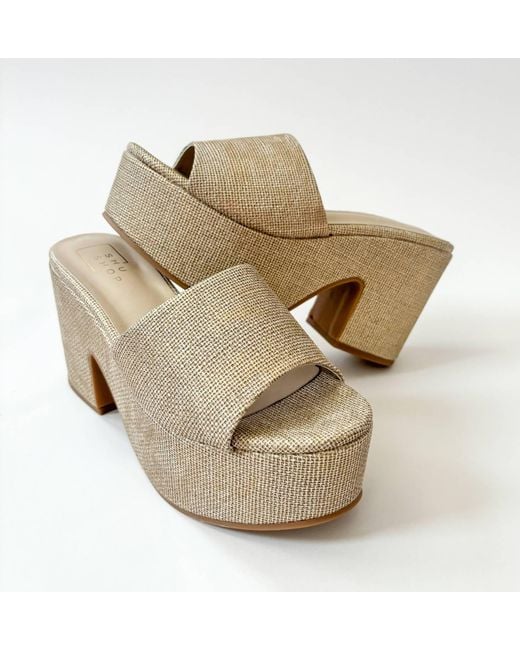 Shu Shop Natural Giza Platform Woven Heels