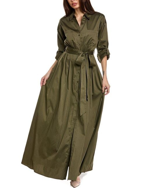 L'Agence Cammi Long Shirt Dress in Green | Lyst