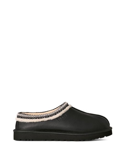 Ugg Black Polished Leather And Textile Shoes for men