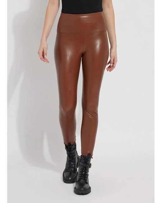 Lyssé Brown Textured Leather legging