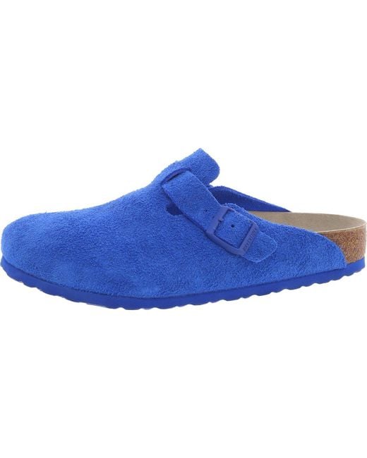 Birkenstock Blue Boston Adjustable Footbed Slide Sandals for men