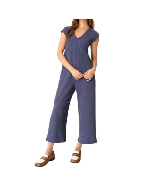 Project Social T Blue See Me Seamed Pointelle Jumpsuit