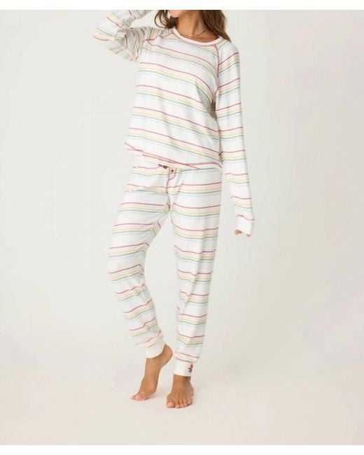 Pj Salvage Natural Joy To The World Stripe Top