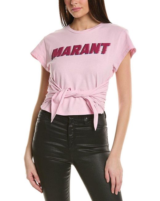 Isabel Marant Pink Isabel Marant Etoile Flash Logo Tie Top