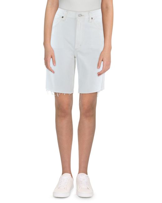 Agolde White Denim Ultra High Rise Cutoff Shorts