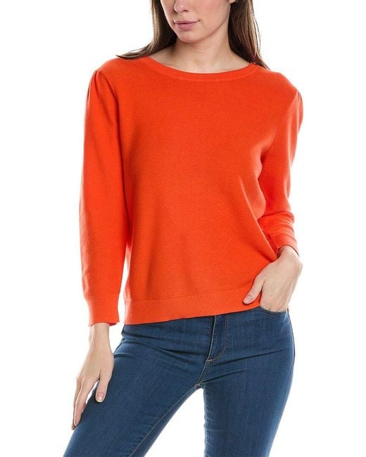 tyler boe Orange Puff Sleeve Sweater