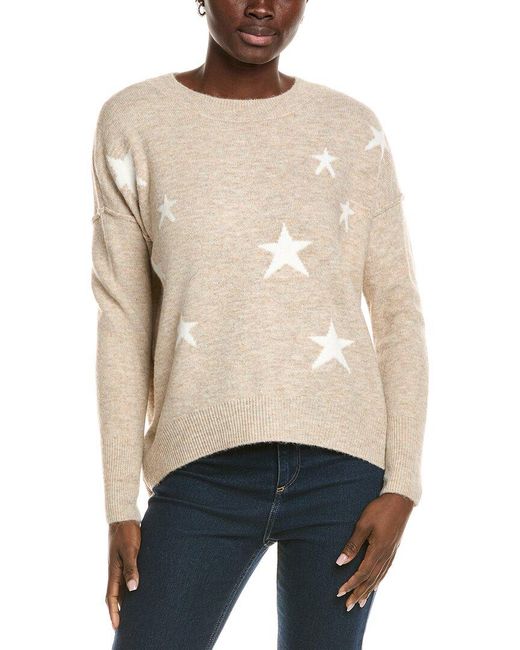 Vince Camuto Natural Star Crewneck Sweater