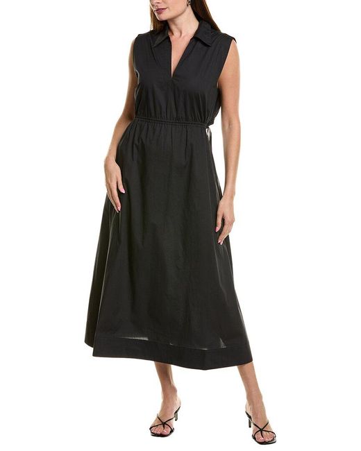 Rag & Bone Black Joan Poplin Midi Dress