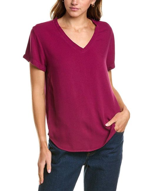 Bella Dahl Purple V-Neck T-Shirt