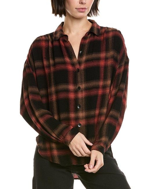 Bella Dahl Brown Flowy Shirt