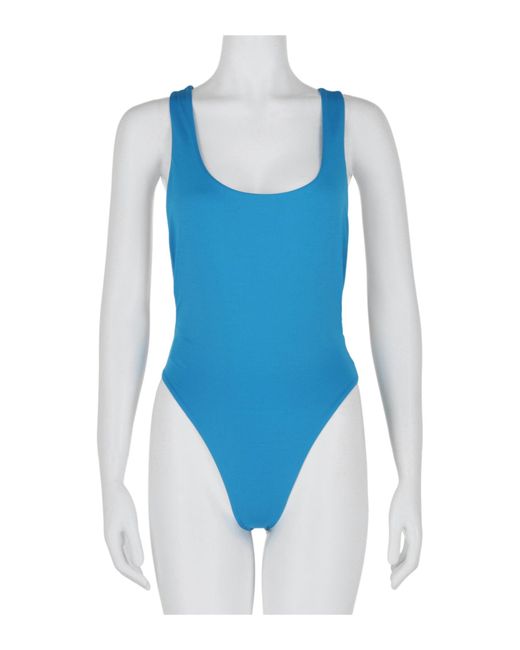 Off-White c/o Virgil Abloh Blue Logo Band Swimsuit
