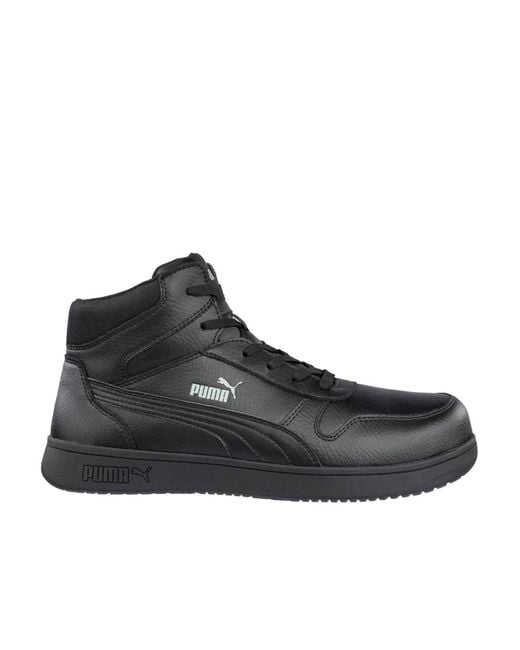 PUMA Black Frontcourt Mid Safety Work Shoes for men