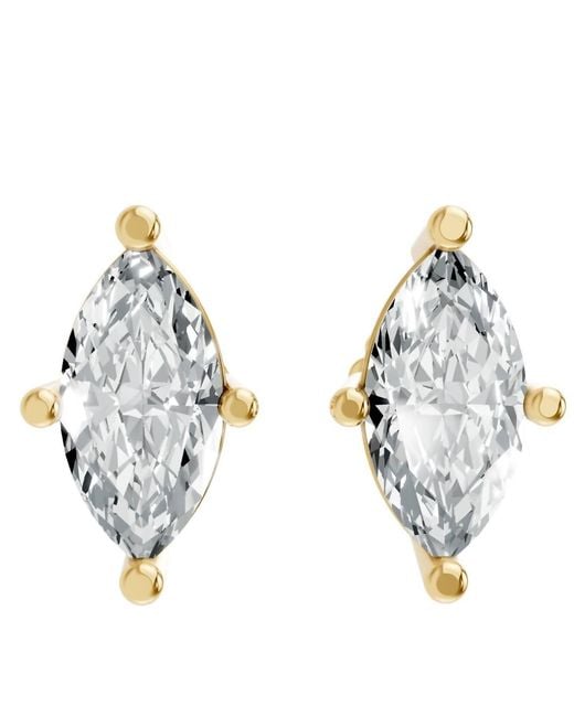 AAMIAA Blue Marquise Shape 4 Prong Push Back Studs