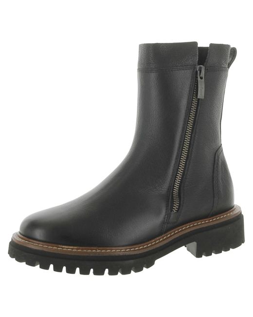 Paul Green Gray Justine Bootie Zipper Lug Sole Combat & Lace-up Boots