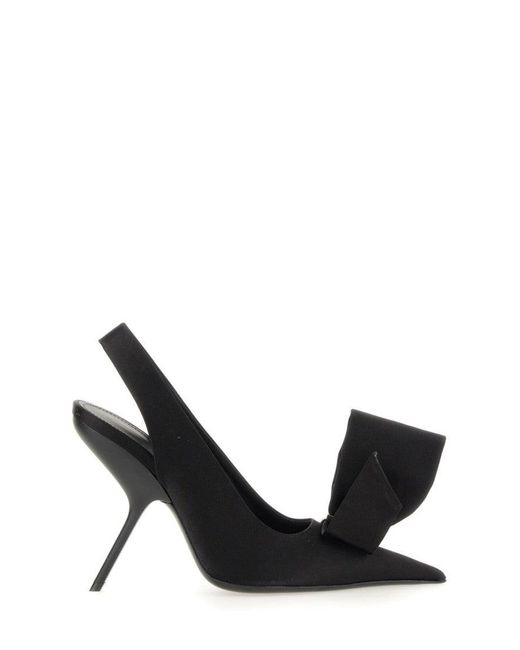 Ferragamo Black Asymmetrical Bow Sandal