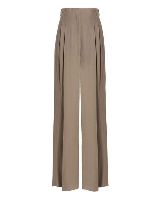 Rochas Natural Pin Tuck Pants