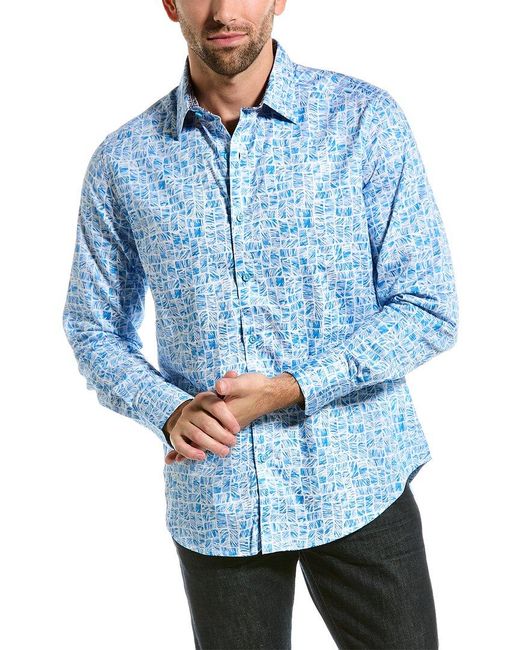 Robert Graham Blue Edens Woven Shirt for men
