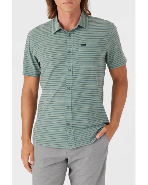 O'neill Sportswear Green Trvlr Upf Traverse Stripe Standard Shirt for men