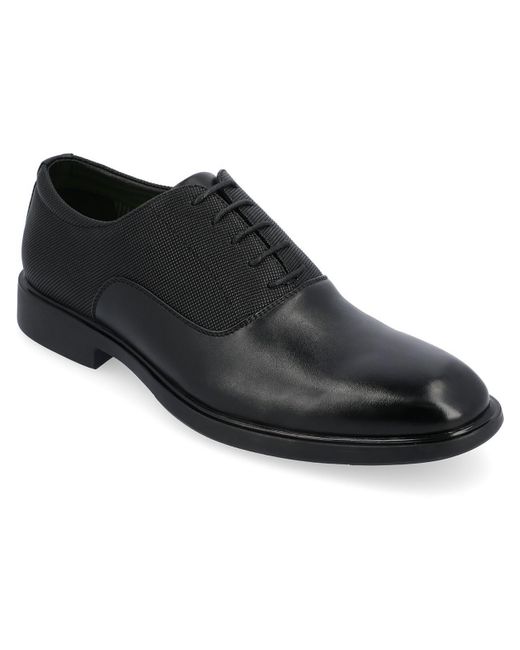 Vance Co. Black Vincent Faux Leather Padded Insole Oxfords for men