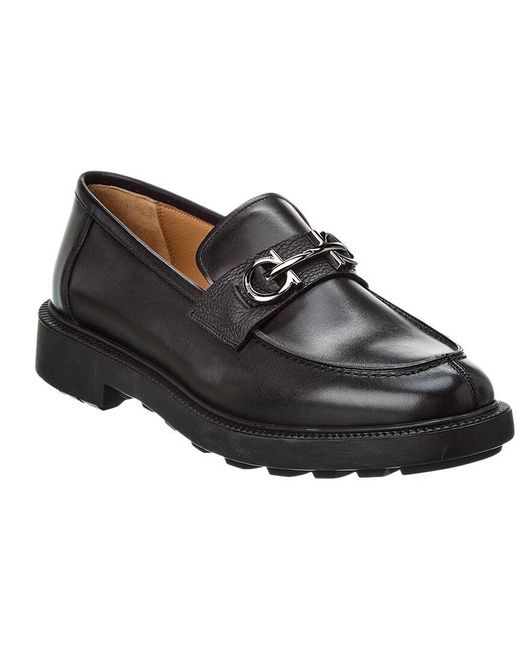 Ferragamo Black Ferragamo Leather Loafer for men