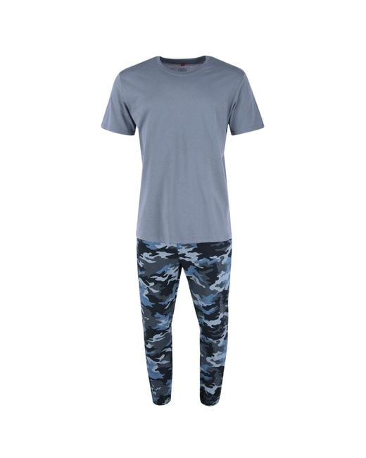 Hanes Blue French Terry Sleep Set for men