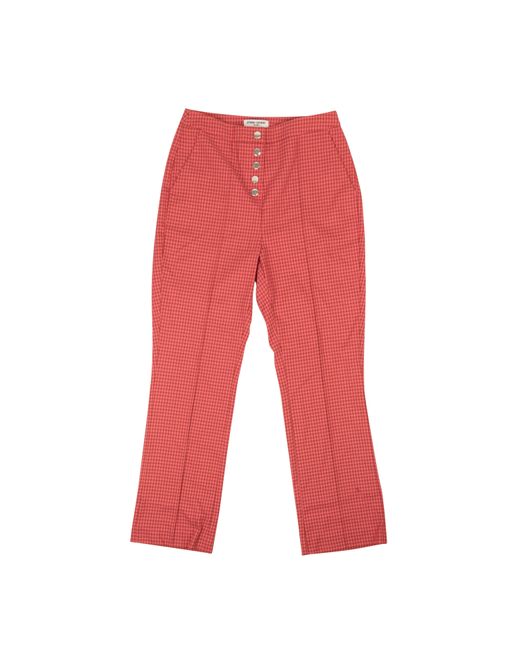 Opening Ceremony Red Snap Front Gingham Pant - Rust