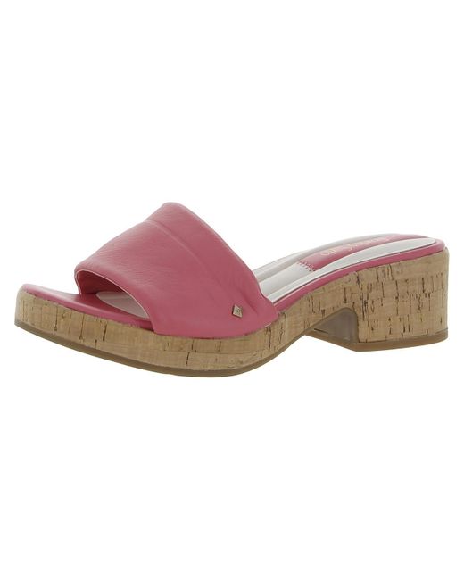 Franco Sarto Pink Pony Leather Open Toe Heels