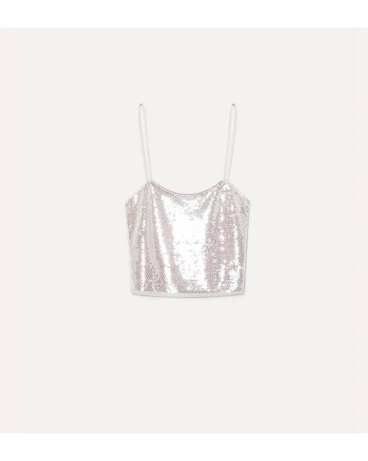 Forte_forte Natural Sequinned Top